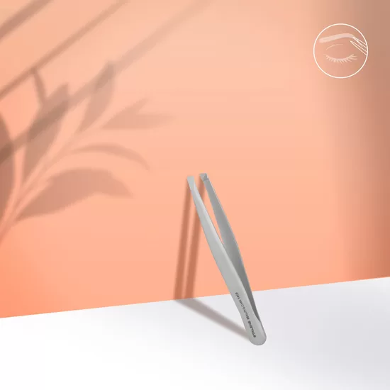 Uzacu pincete BEAUTY &amp; CARE 10 TYPE 3 (plata, slīpēta), TBC-10/3